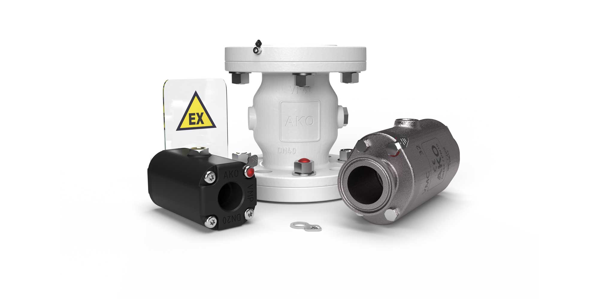 Air operated pinch valves from AKO in Ex / ATEX designs